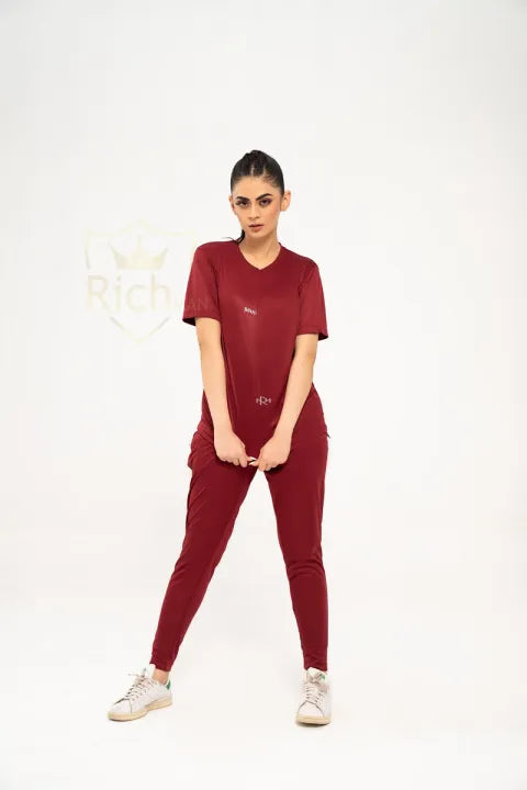 Basic Quick Dry Tracksuit for Women - Maroon