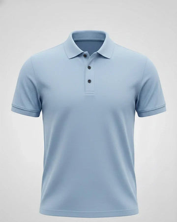 Classic Sky Blue Polo Shirt – Cotton Comfort & Premium