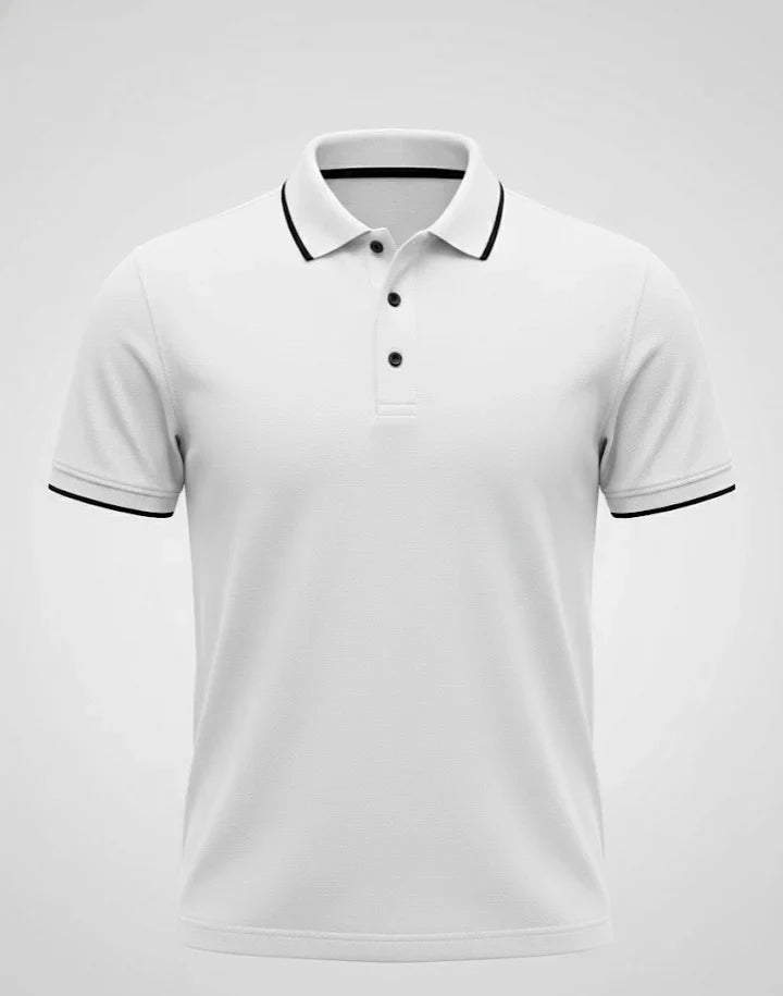 Classic White Polo Shirt – Cotton Comfort & Premium